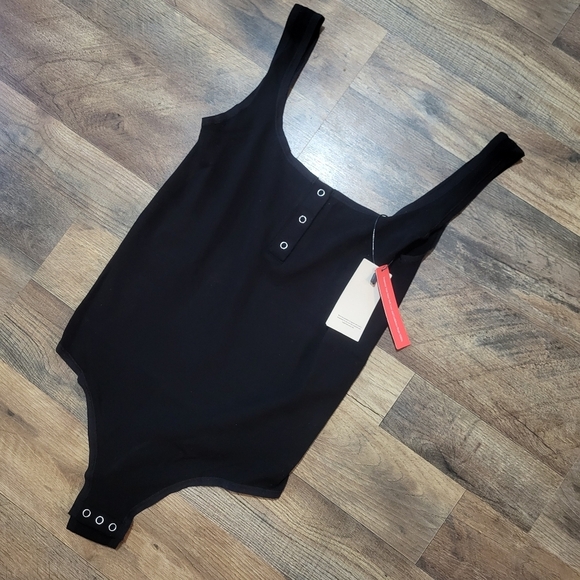 Popilush Black Button Down Sleeveless Tummy Control Tank Bodysuit Size 3XL/4XL - Picture 7 of 12